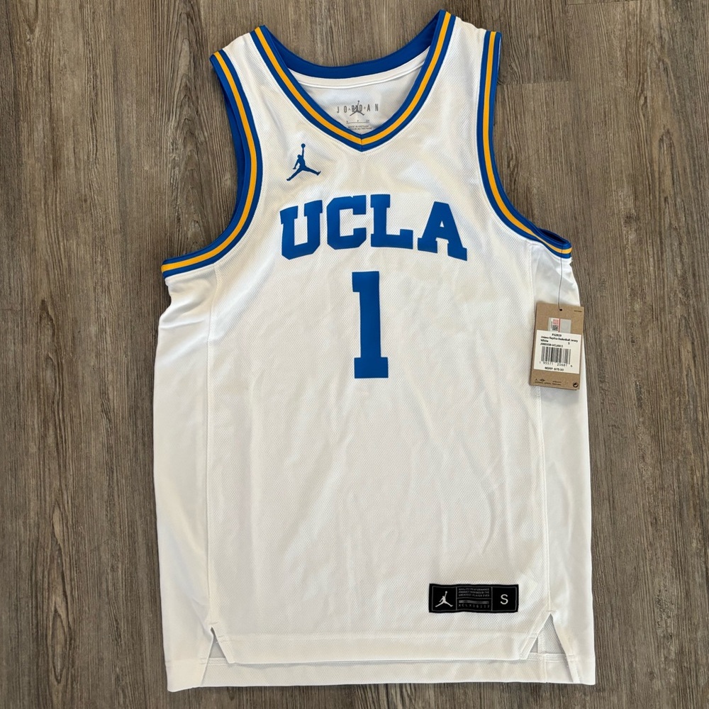 NWT UCLA White and Blue Basketball Jersey